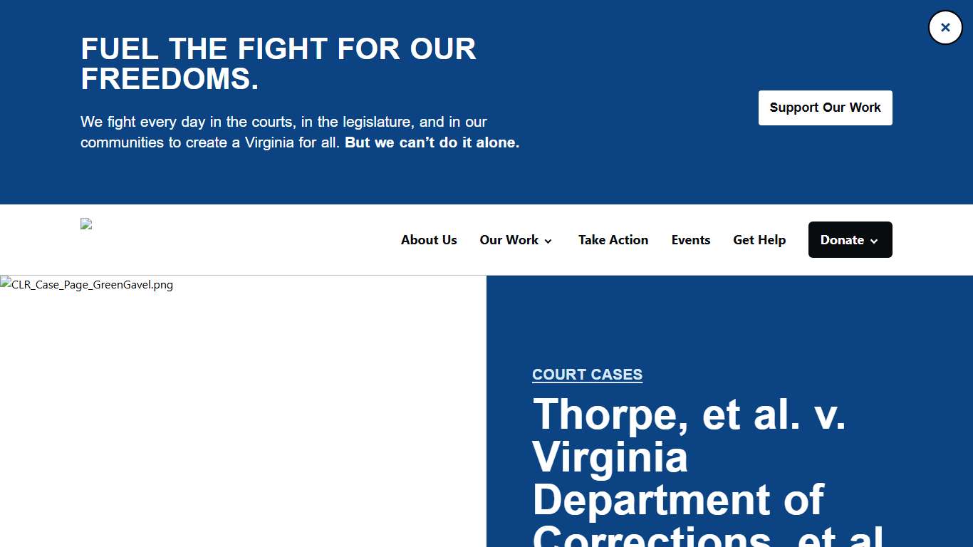 Thorpe, et al. v. Virginia Department of Corrections, et al. - ACLU of Virginia